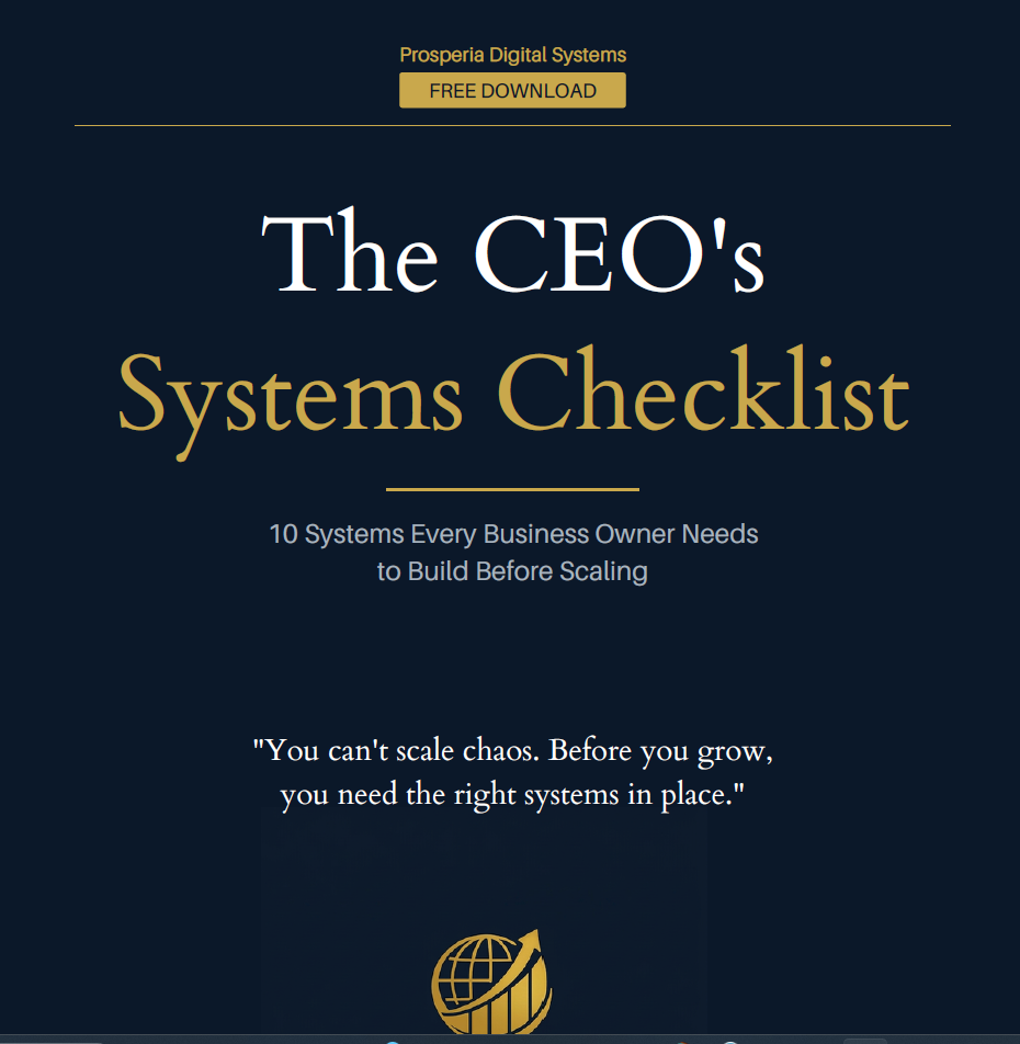The CEO's Business Systems Checklist