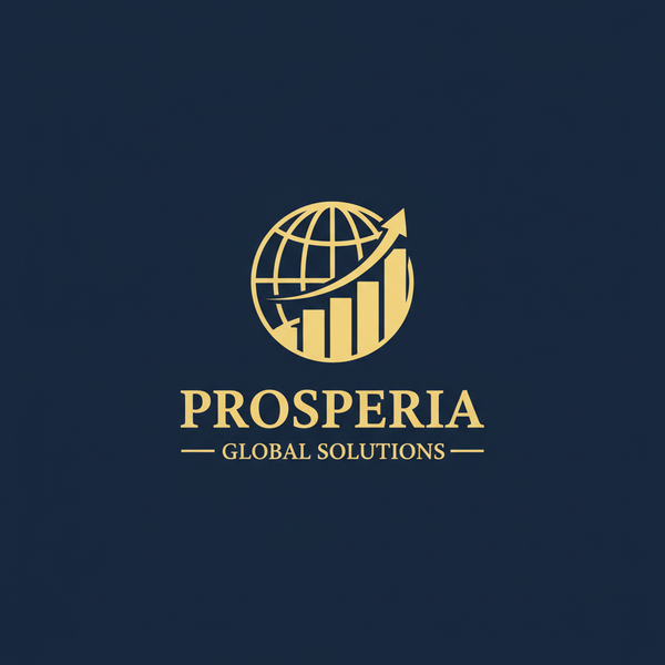 Prosperia Global Solutions Logo - Navy Background